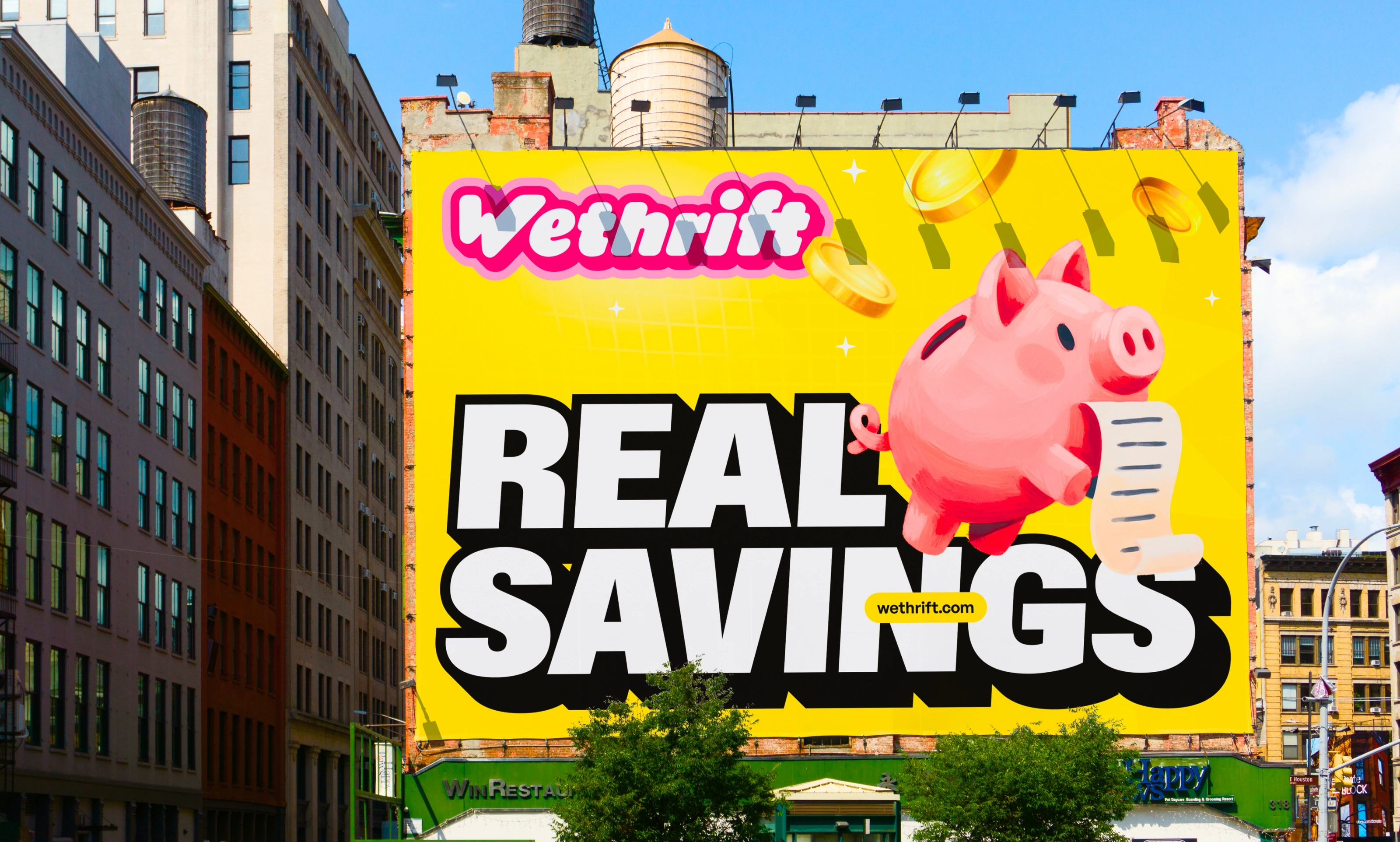 Wethrift billboard advertisement