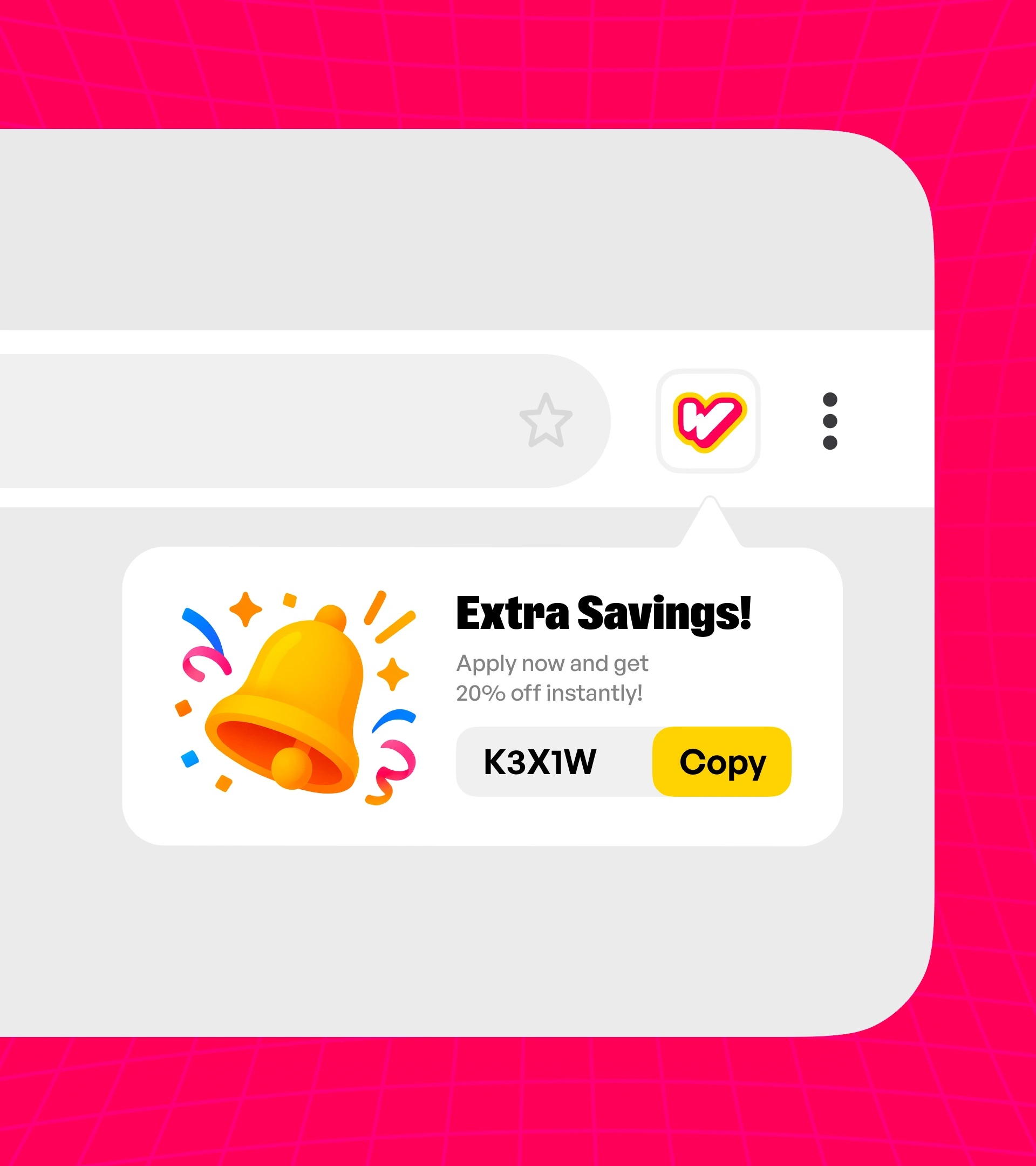 Wethrift browser extension showing a coupon for extra savings