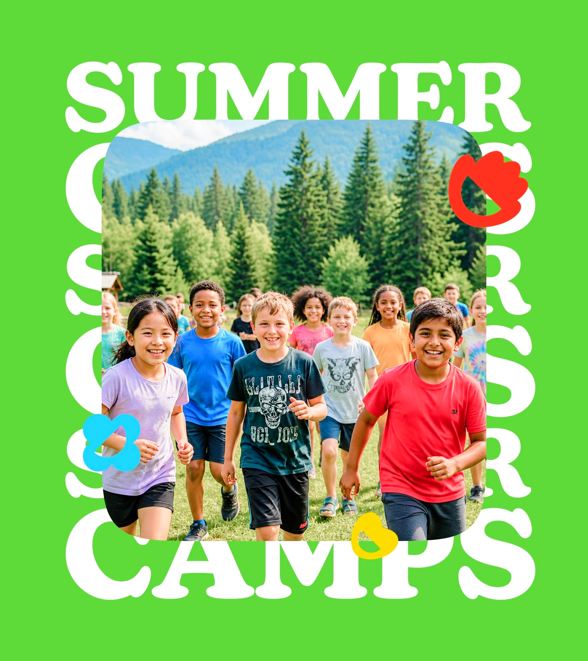 Campsi summer campaign showing children running outdoors