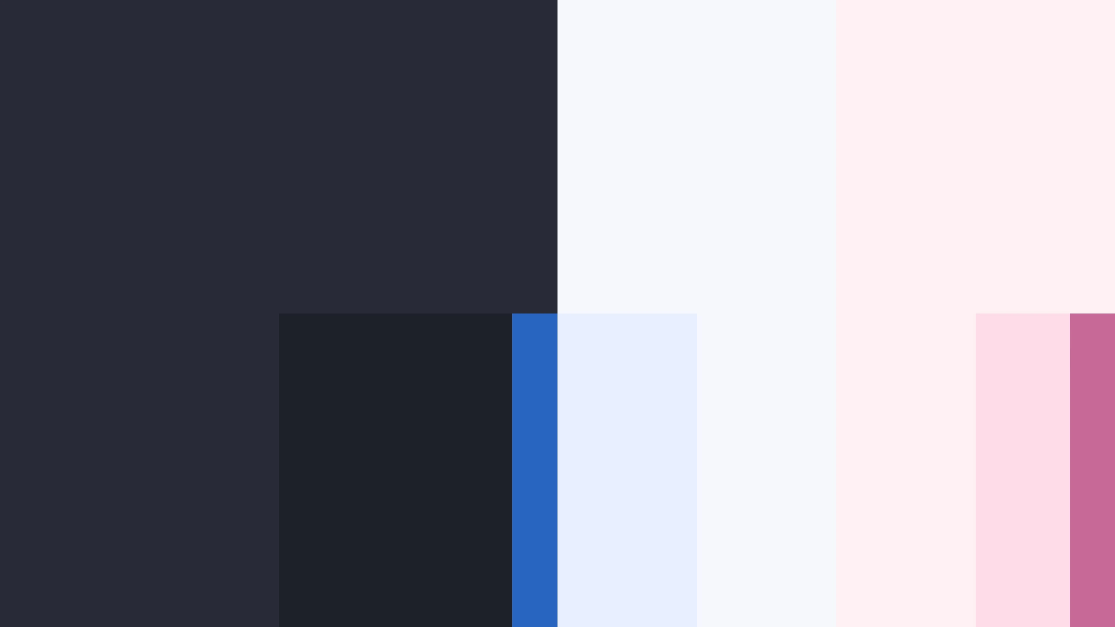 CapitalPad palette in charcoal, pale blue, soft pink, and magenta
