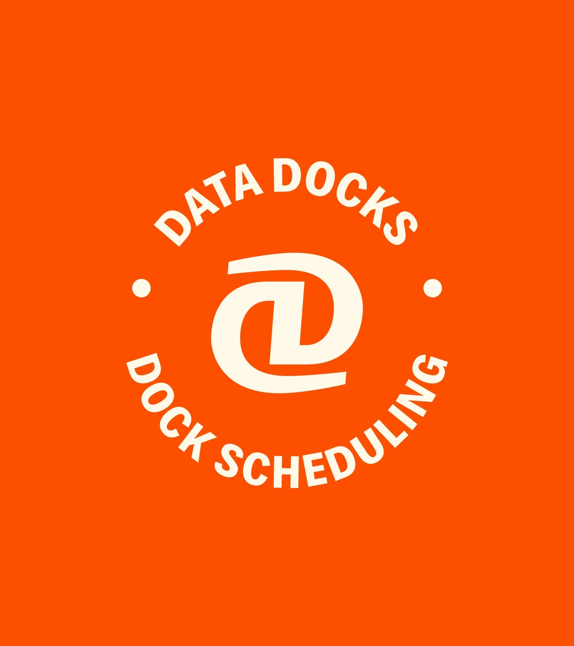 DataDocks dock scheduling badge in orange and off-white