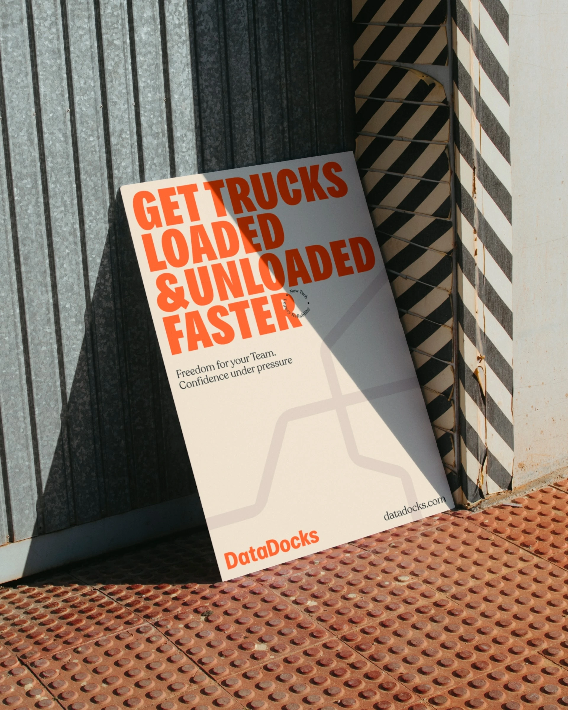 DataDocks poster reading Get Trucks Loaded and Unloaded Faster