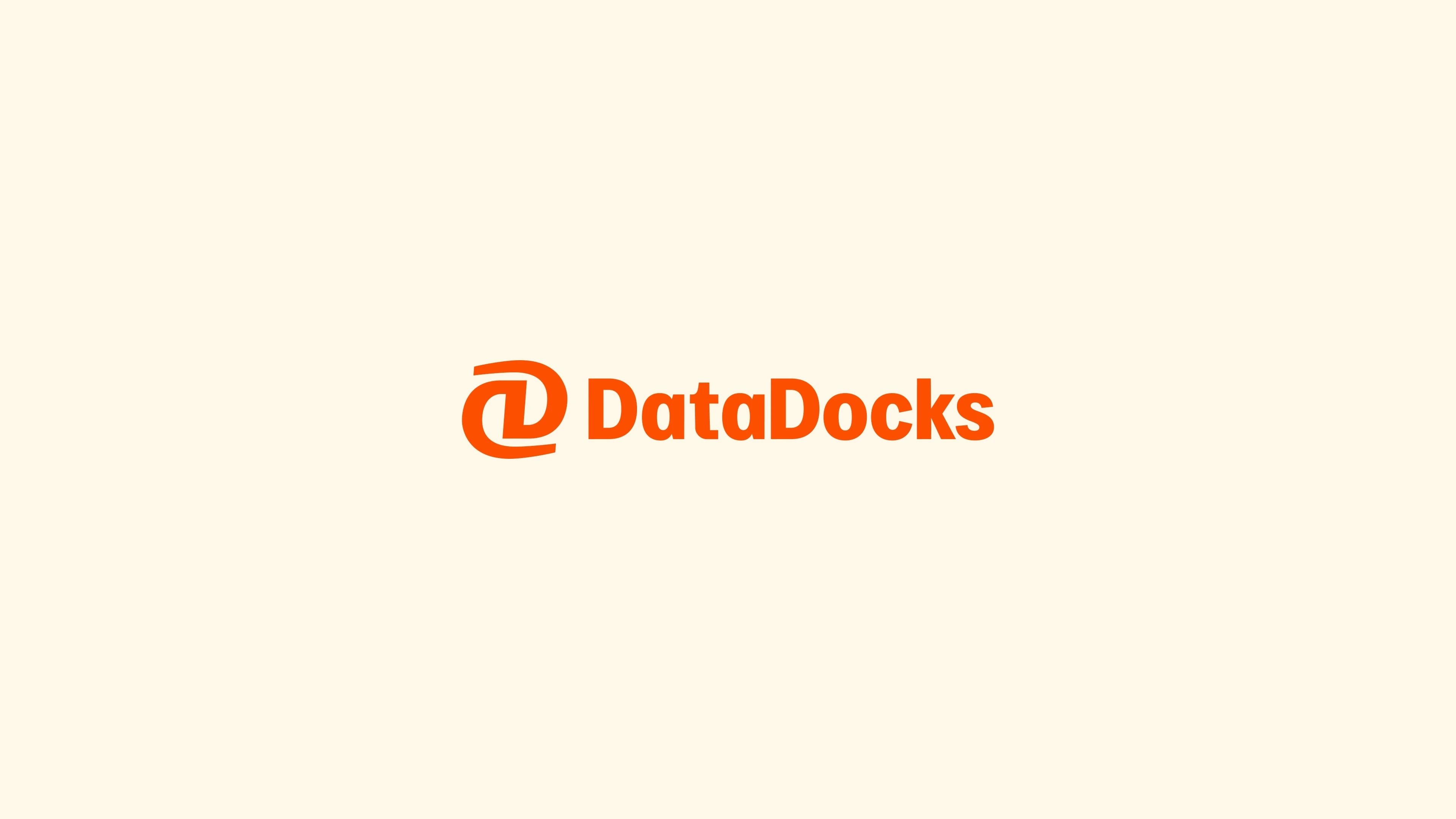 Orange DataDocks wordmark and interlocking D symbol