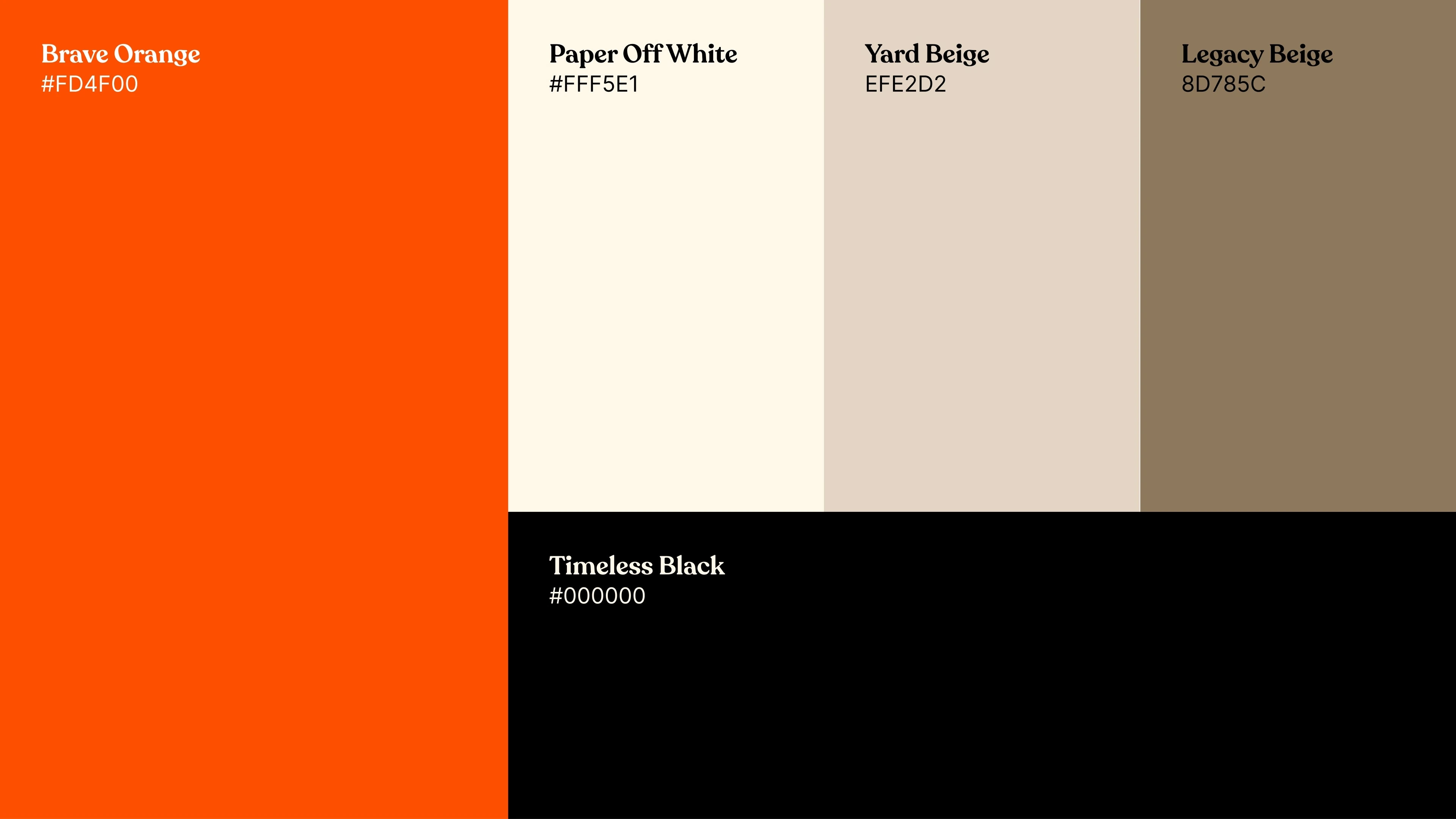 DataDocks palette in orange, off-white, beige, brown, and black