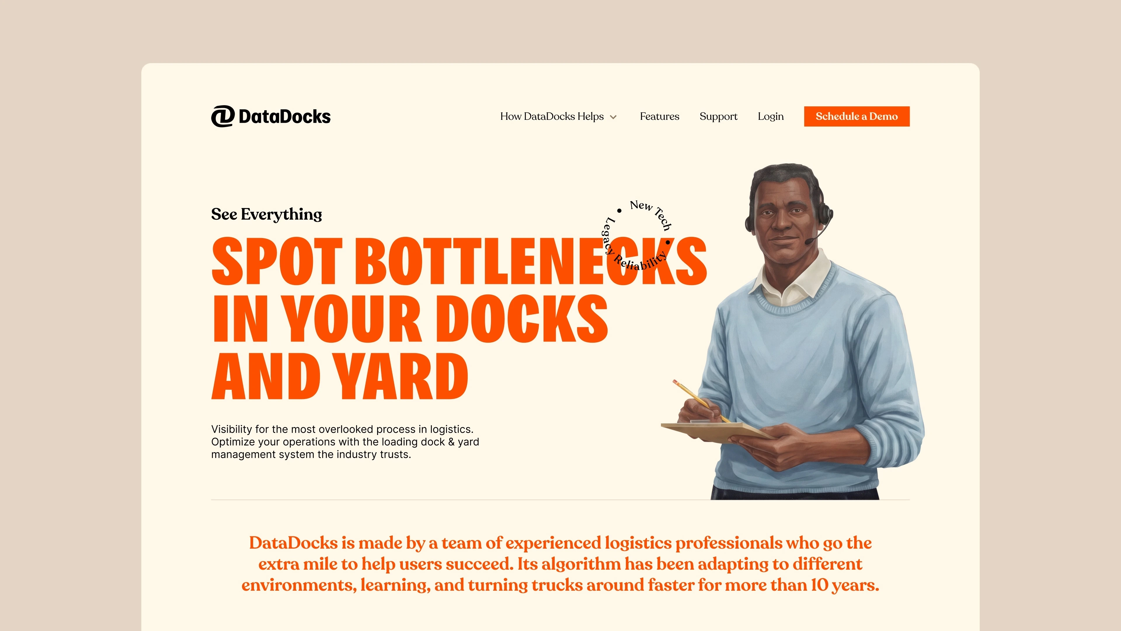 DataDocks website concept about spotting bottlenecks in dock operations