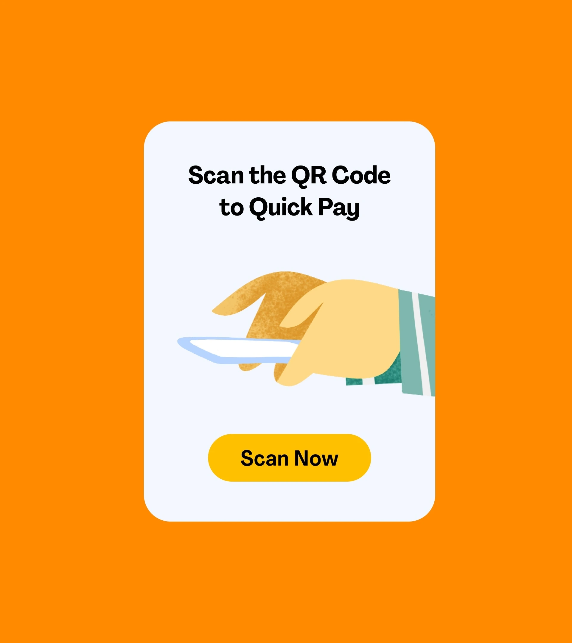 HeyGov graphic prompting residents to scan a QR code for quick payment