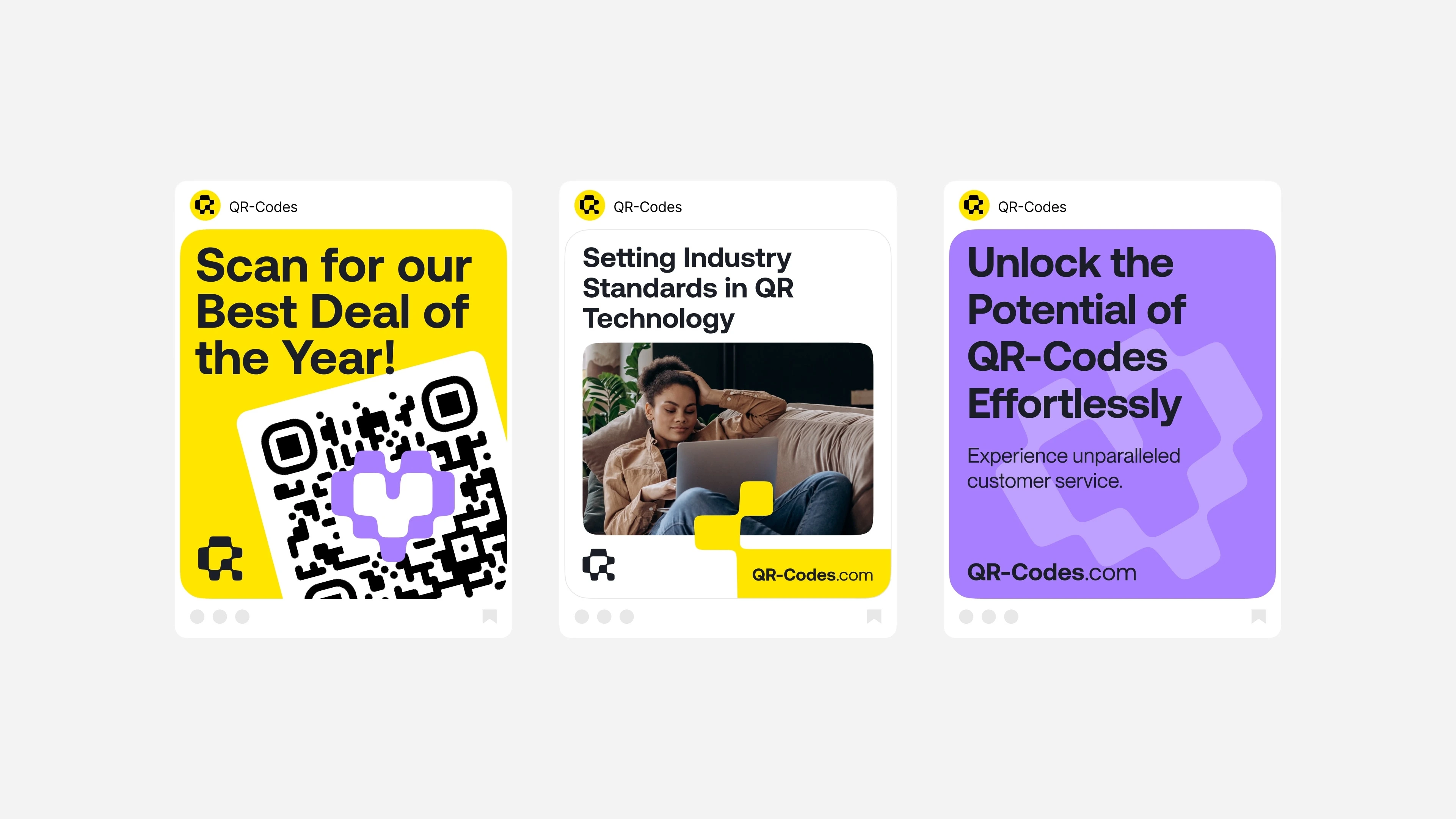 QR-Codes.com social posts promoting QR technology and customer service