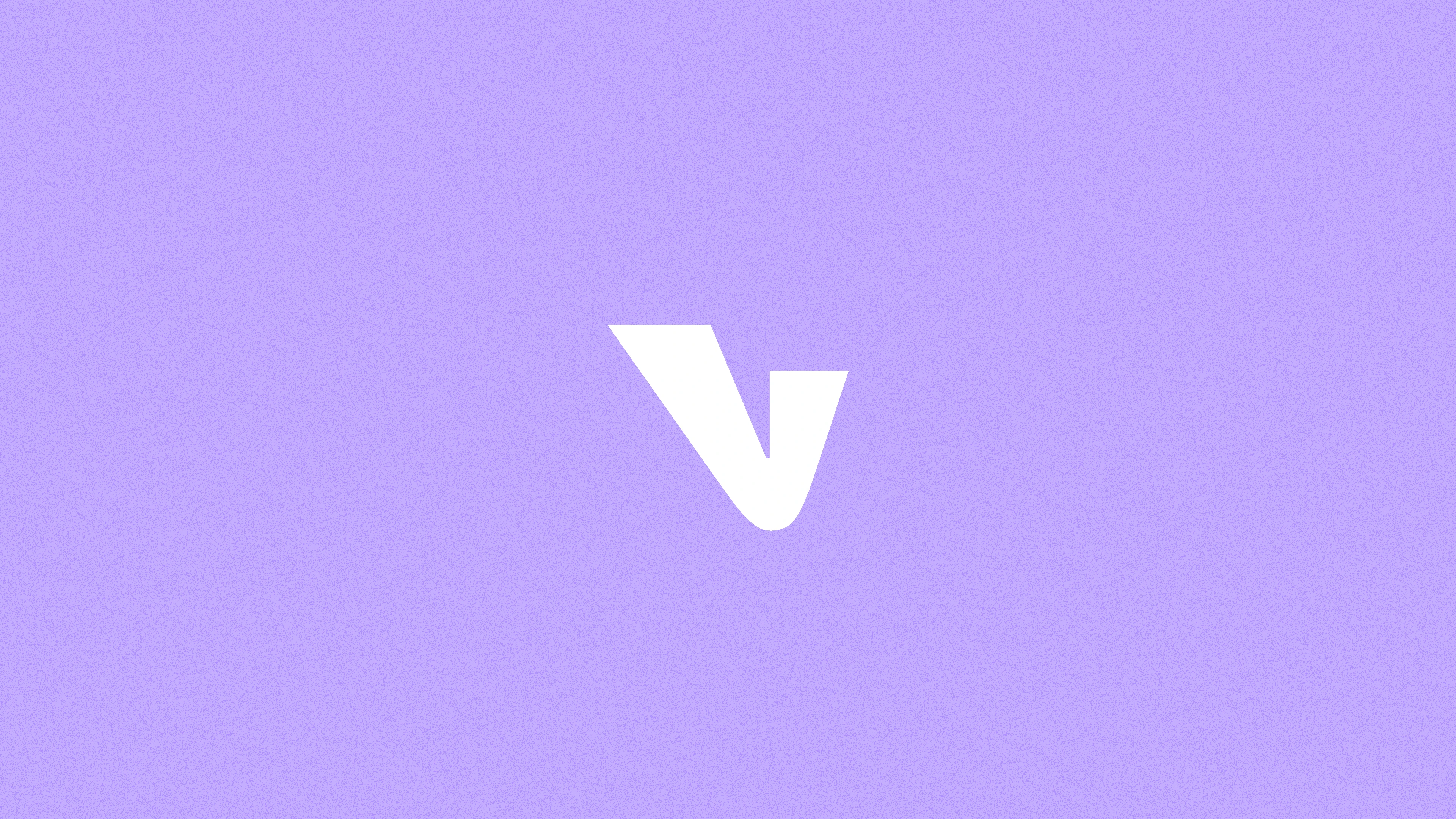 White Vanteve V symbol on a textured lavender background